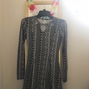 Black and white pattern dress